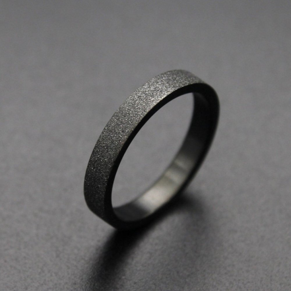 Black Titanium Size 7 Ring Men's Simple Wedding Band